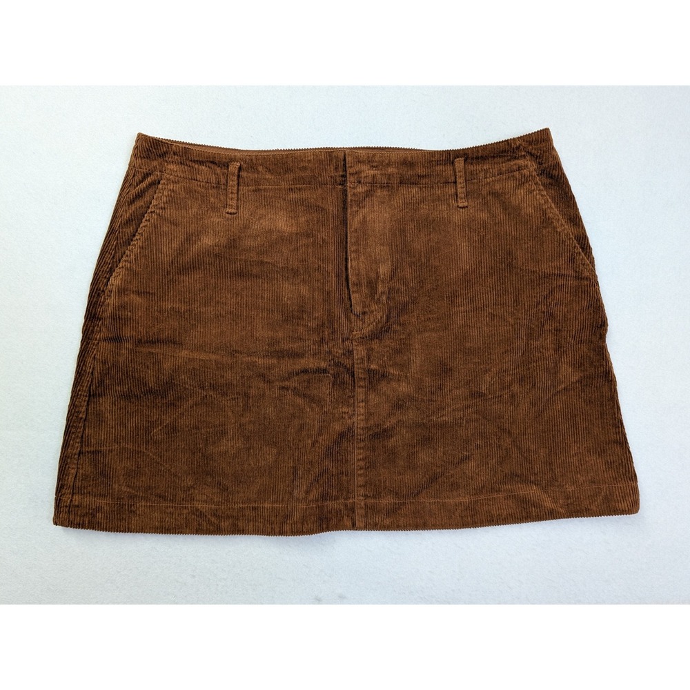 GAP Women Skirt 18 34 Corduroy Mini Pockets Brown